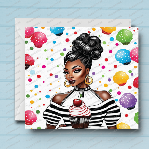 Black Woman Birthday Card N